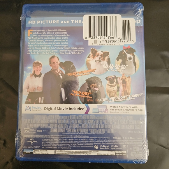 Show Dogs (Blu Ray + DVD + Digital) Factory Sealed  Will Arnett Shaquille O’Neal - Picture 2 of 2